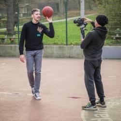 Snemanje z Dragićem v Ljubljani (Foto Jernej Humar)