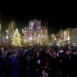 Prižig lučk na Prešernovem trgu (P.D.)