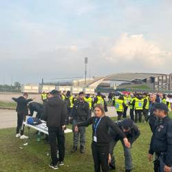 Stroge kontrole pred videmskim stadionom Friuli (ANSA / Lorenzo Padovan)