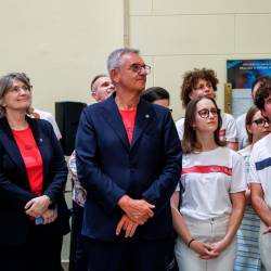 Rektor Roberto Di Lenarda med včerajšnjimi praznovanji ob stoletnici Univerze v Trstu (TEDESCHI/FOTODAMJ@N)