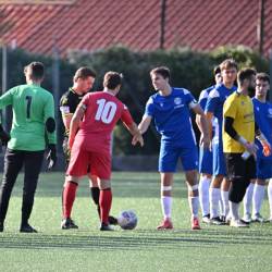 Pozdrav ekip pred začetkom tekme v Dolini med Bregom in Sovodnjami (FOTODAMJ@N)