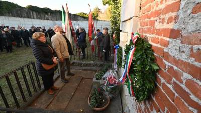 Prizor lanske proslave za obsojence na drugem tržaškem procesu na Opčinah (FOTODAMJ@N)