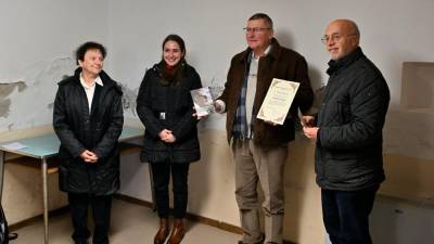 Dimitri Žbogar (drugi z desne) med današnjo podelitvijo nagrade (FOTODAMJ@N)