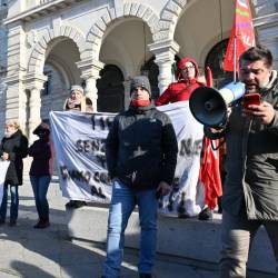 Protest sindikata Filctem Cgil na Velikem trgu (FOTODAMJ@N)