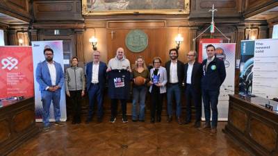 Utrinek z današnje tiskovne konference v dvorani občinskega sveta v Trstu (FOTODAMJ@N)