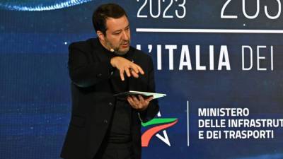 Italijanski minister Matteo Salvini na Pomorski postaji v Trstu (FOTODAMJ@N)