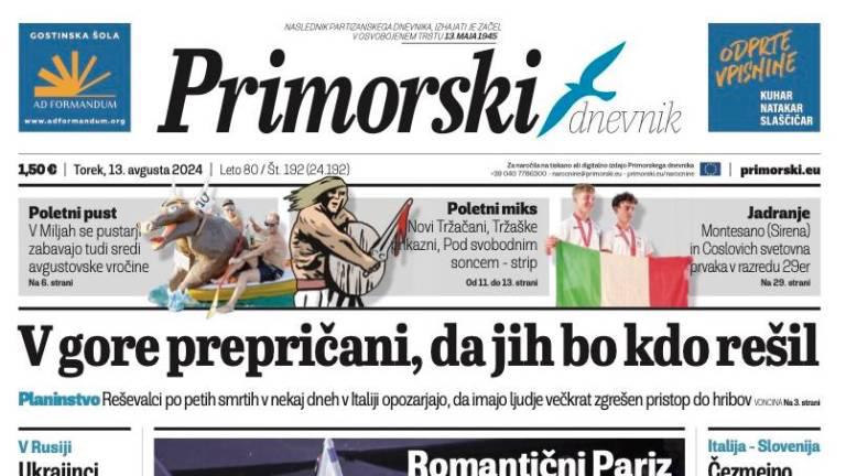 Primorski dnevnik bo jutri izšel tudi v tiskani izdaji