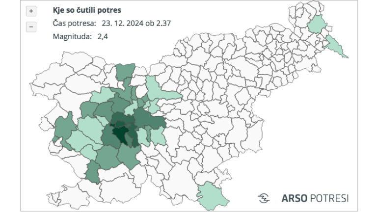 Tla so se stresla v bližini Vrhnike