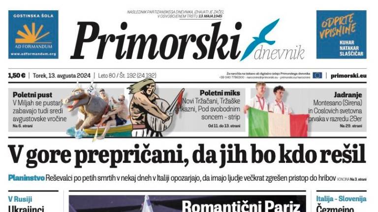 Tiskana izdaja Primorskega dnevnika danes ni izšla